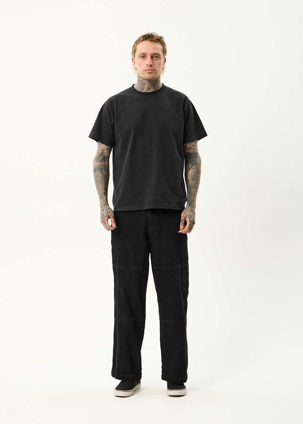 AFENDS Mens Richmond - Denim Workwear Jean - Washed Black