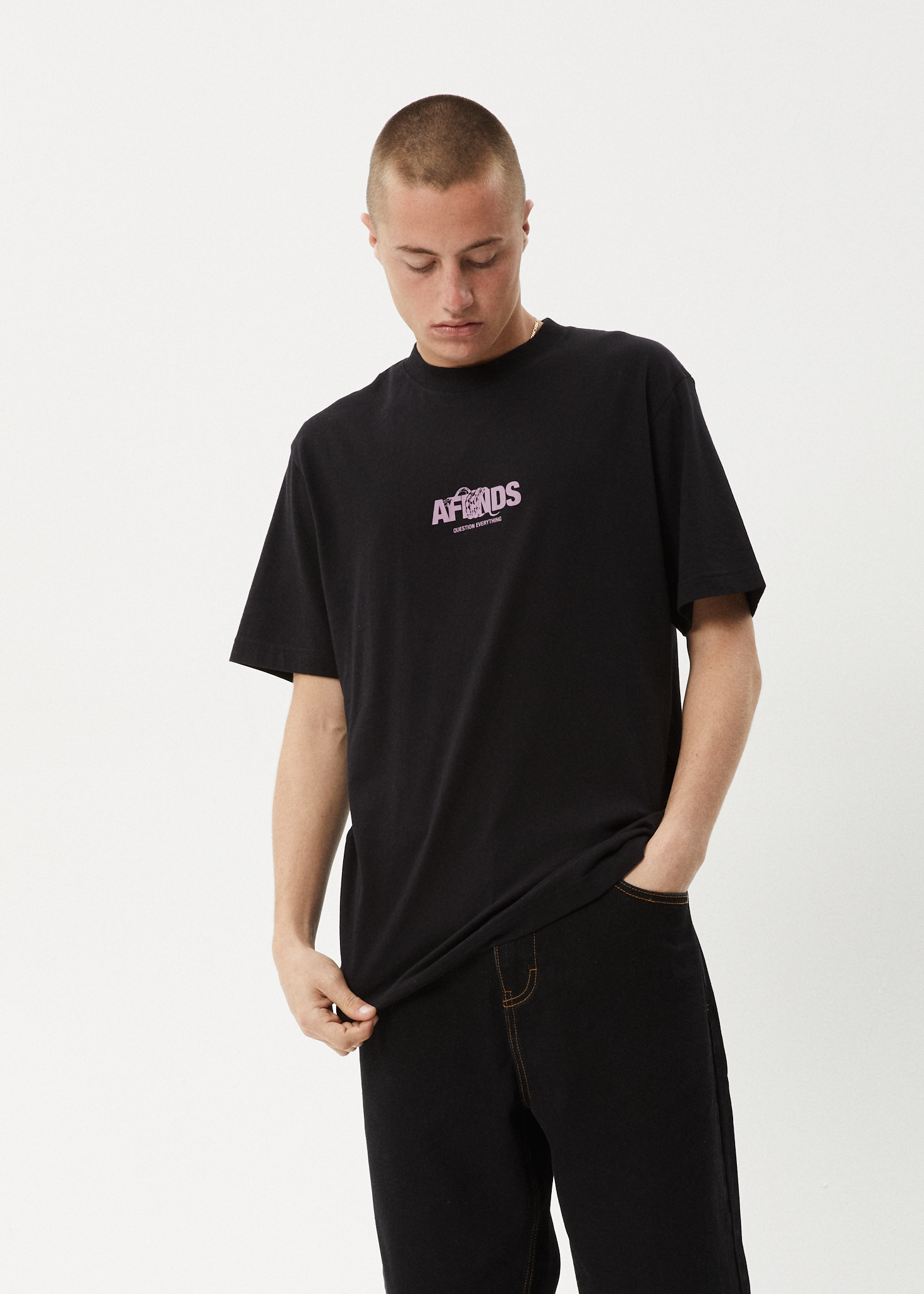 AFENDS Mens Tread - Retro Tee - Black