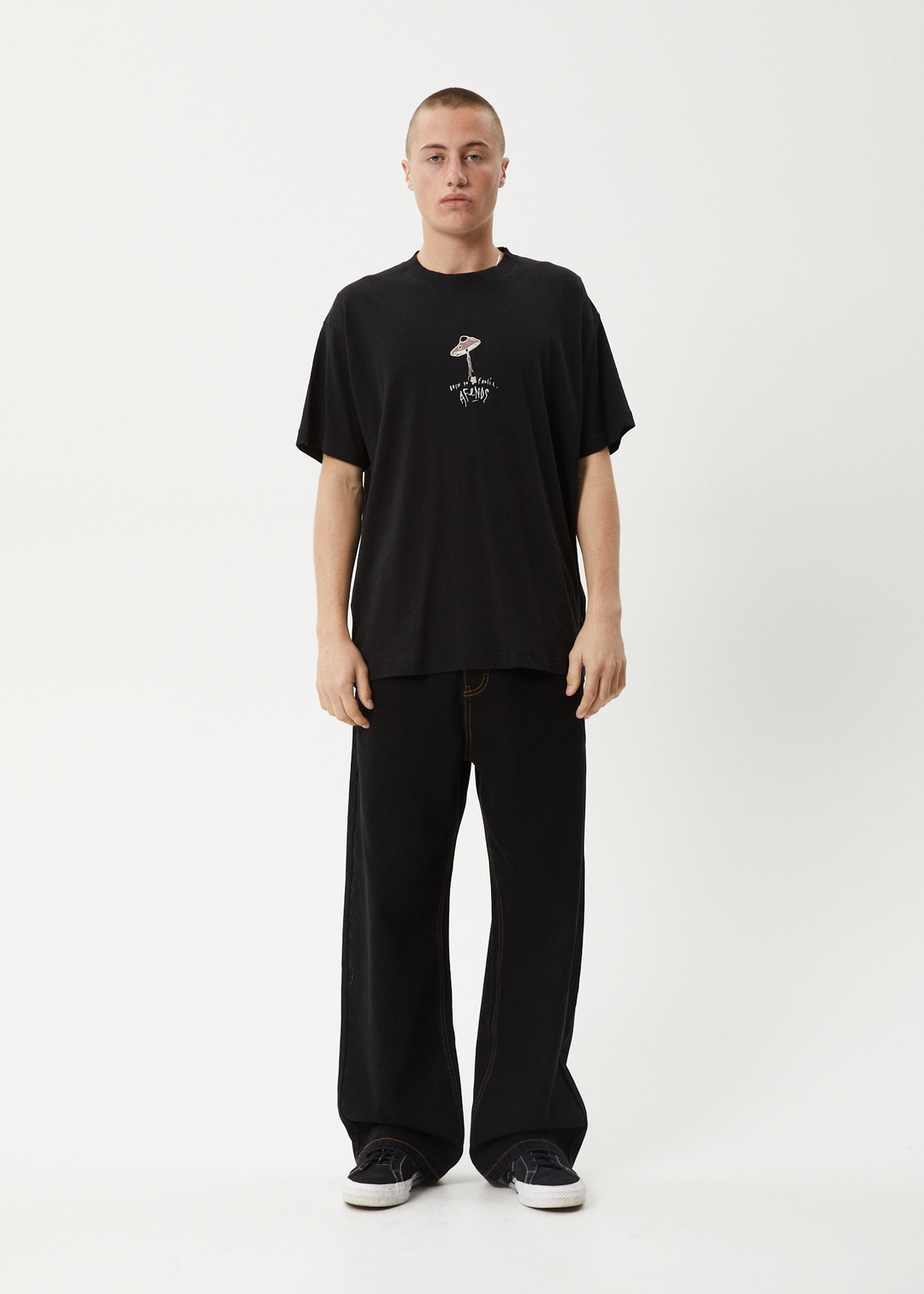 AFENDS Mens High Priority - Boxy Fit Tee - Black