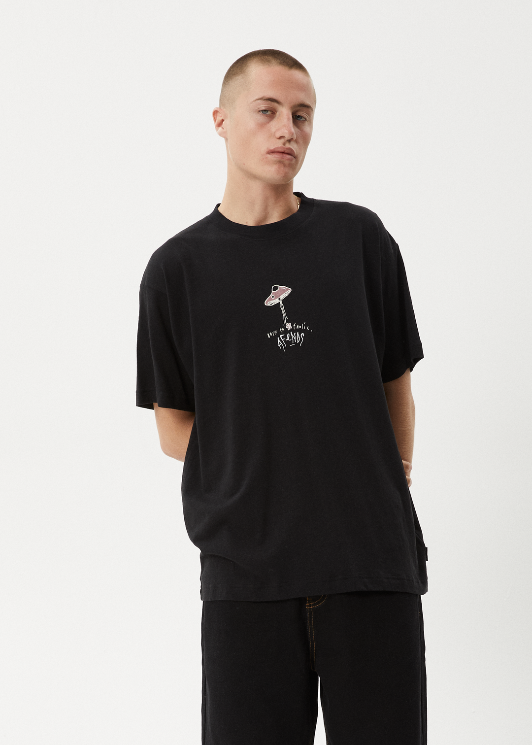 AFENDS Mens High Priority - Boxy Fit Tee - Black