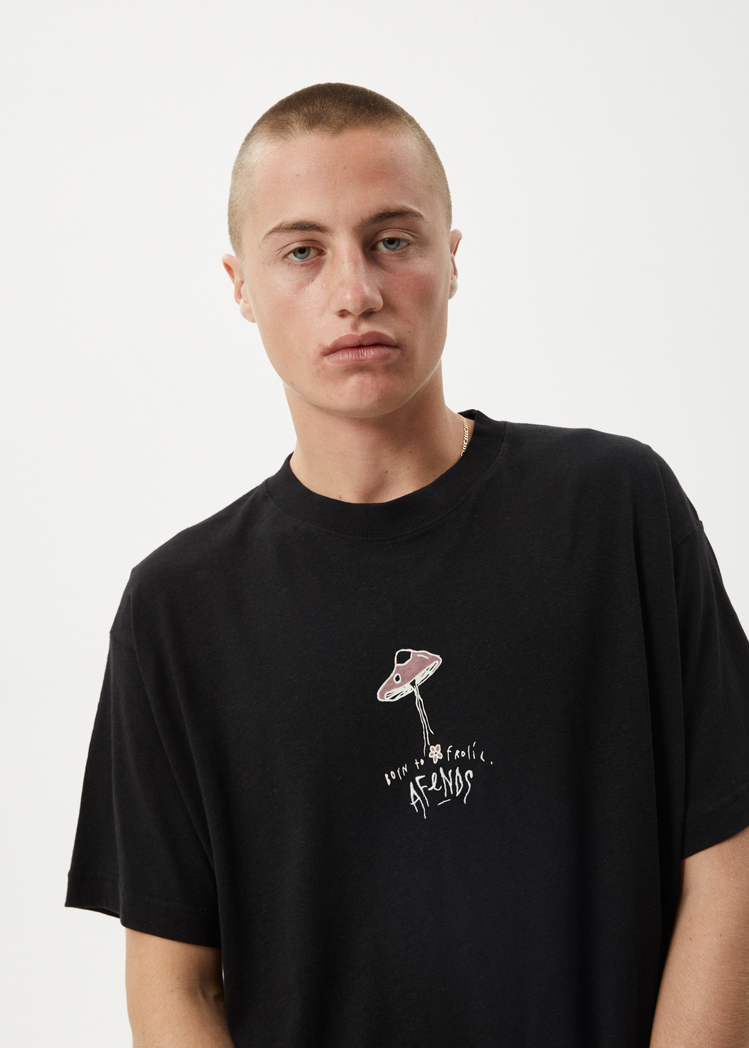 AFENDS Mens High Priority - Boxy Fit Tee - Black