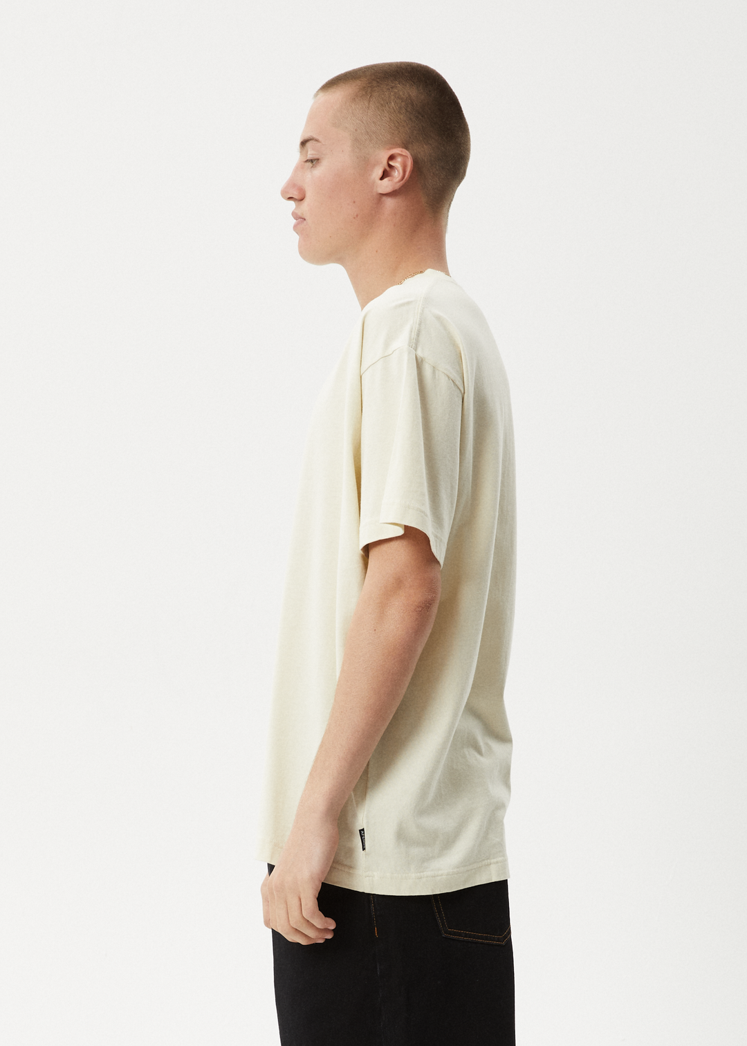 AFENDS Mens Cloudy - Boxy Fit Tee - Limestone