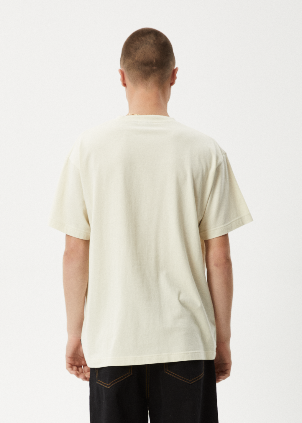 AFENDS Mens Cloudy - Boxy Tee - Limestone
