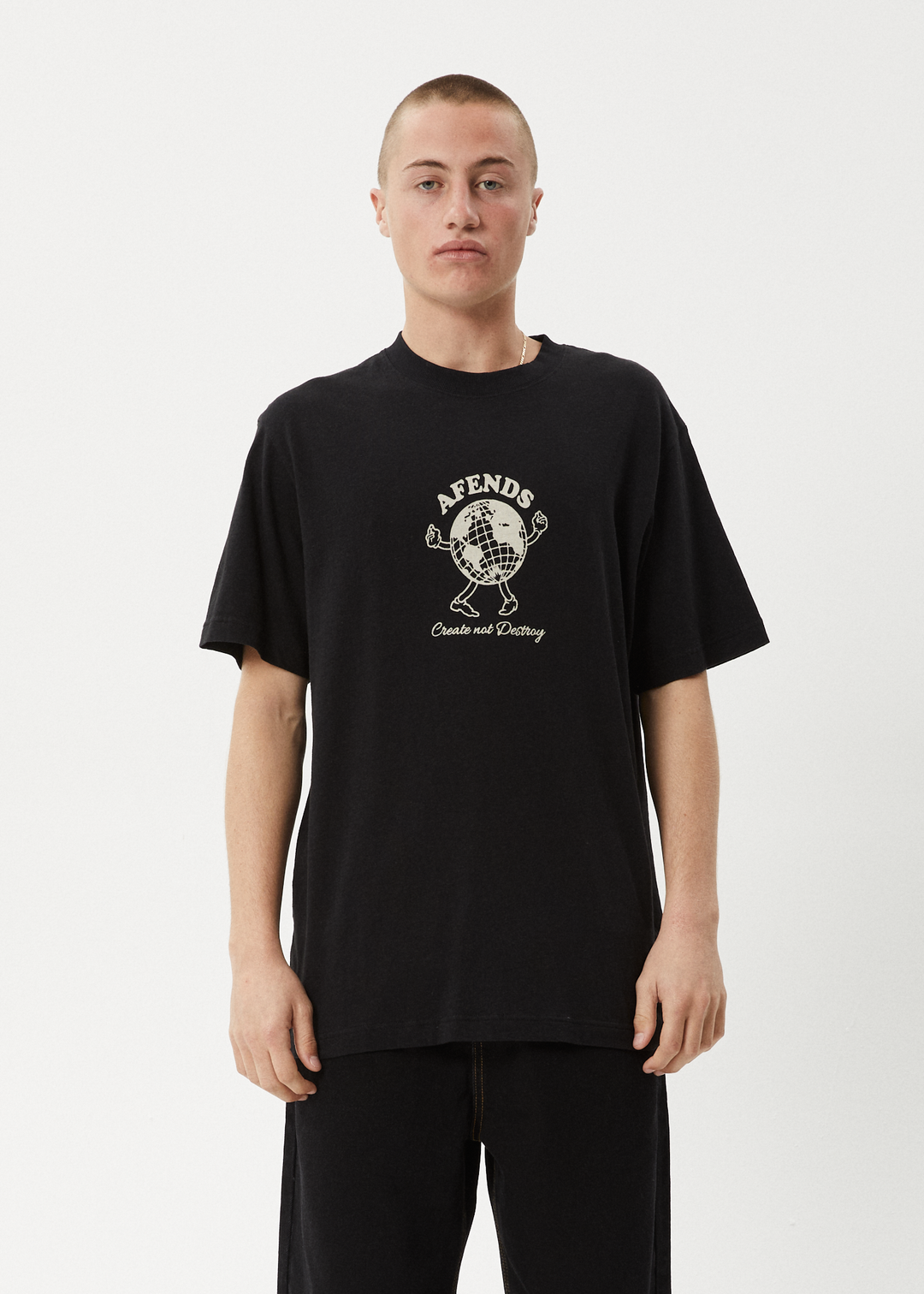 AFENDS Mens Global - Retro Fit Tee - Black