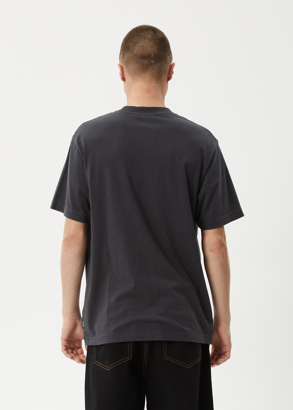 AFENDS Mens Ember - Retro Tee - Charcoal
