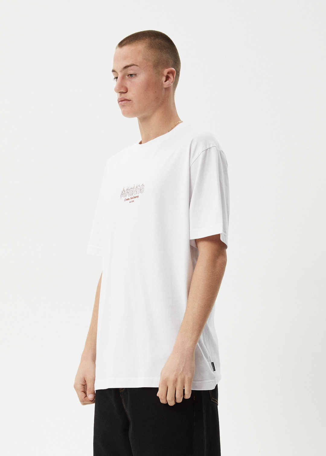 AFENDS Mens Ember - Retro Fit Tee - White