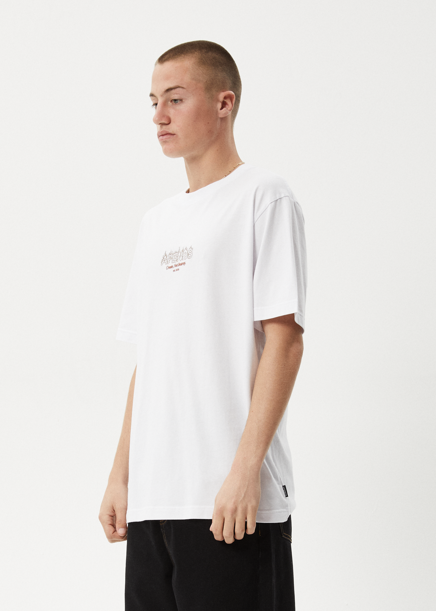 AFENDS Mens Ember - Retro Tee - White