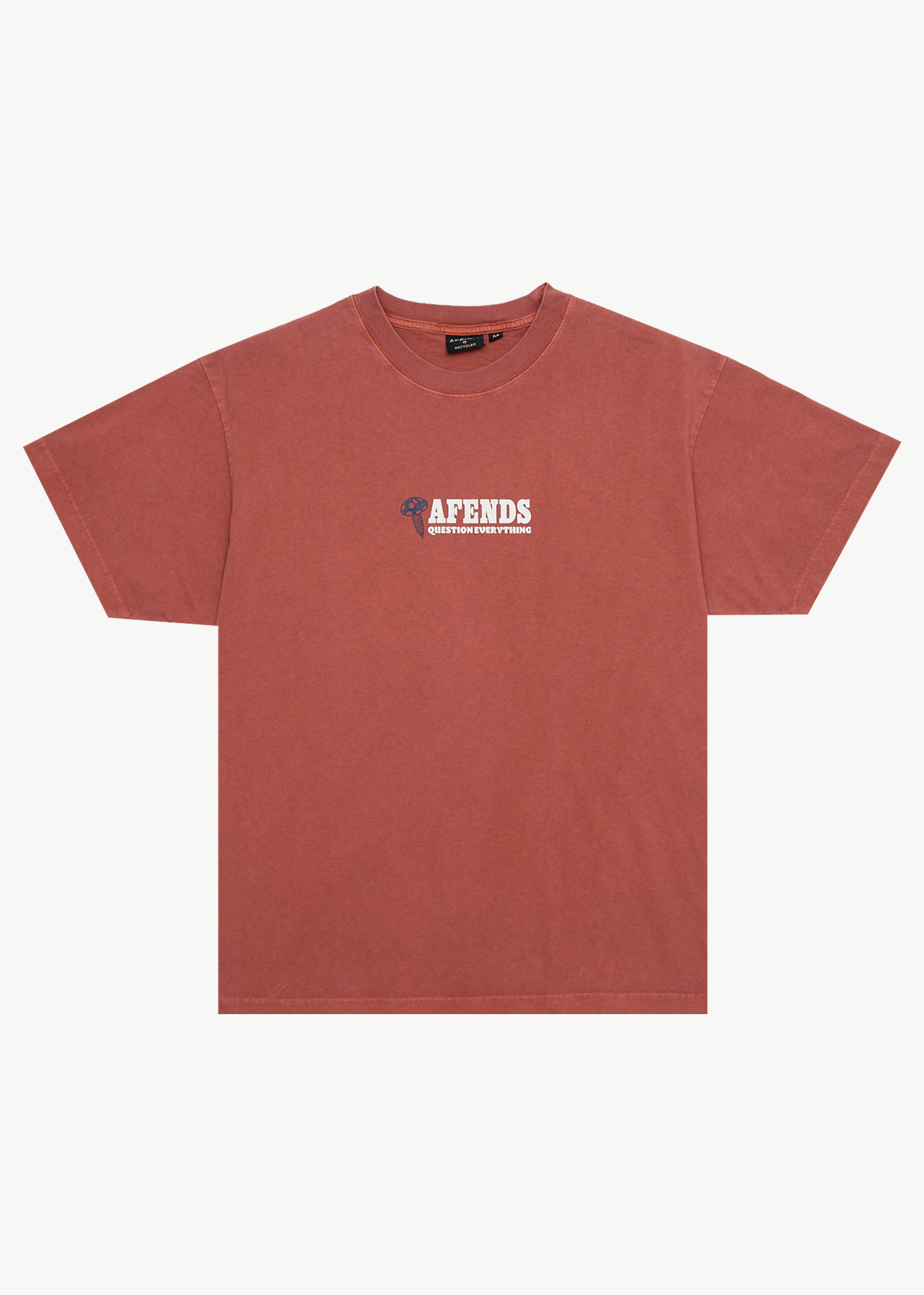 AFENDS Mens Nuts N Bolts - Heavyweight Boxy Tee - Terra