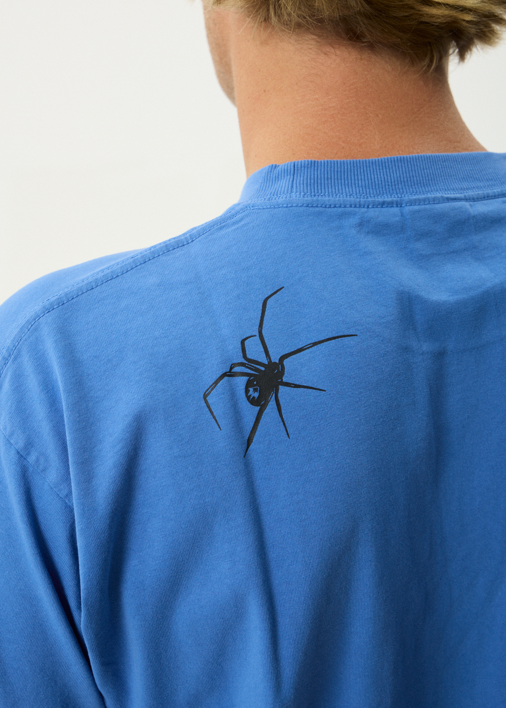 AFENDS Mens Webhead - Boxy Tee - Washed Marina