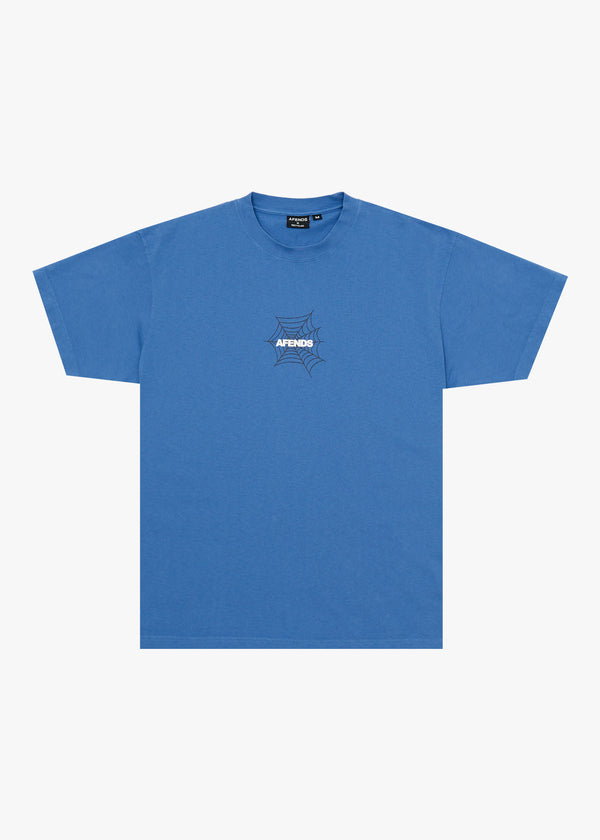 AFENDS Mens Webhead - Boxy Tee - Washed Marina