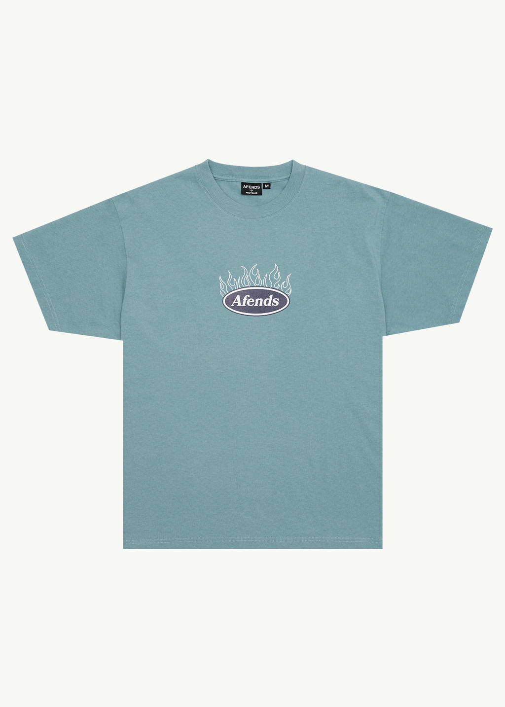 AFENDS Mens Fast Forward - Heavyweight Boxy Tee - Ocean Spray