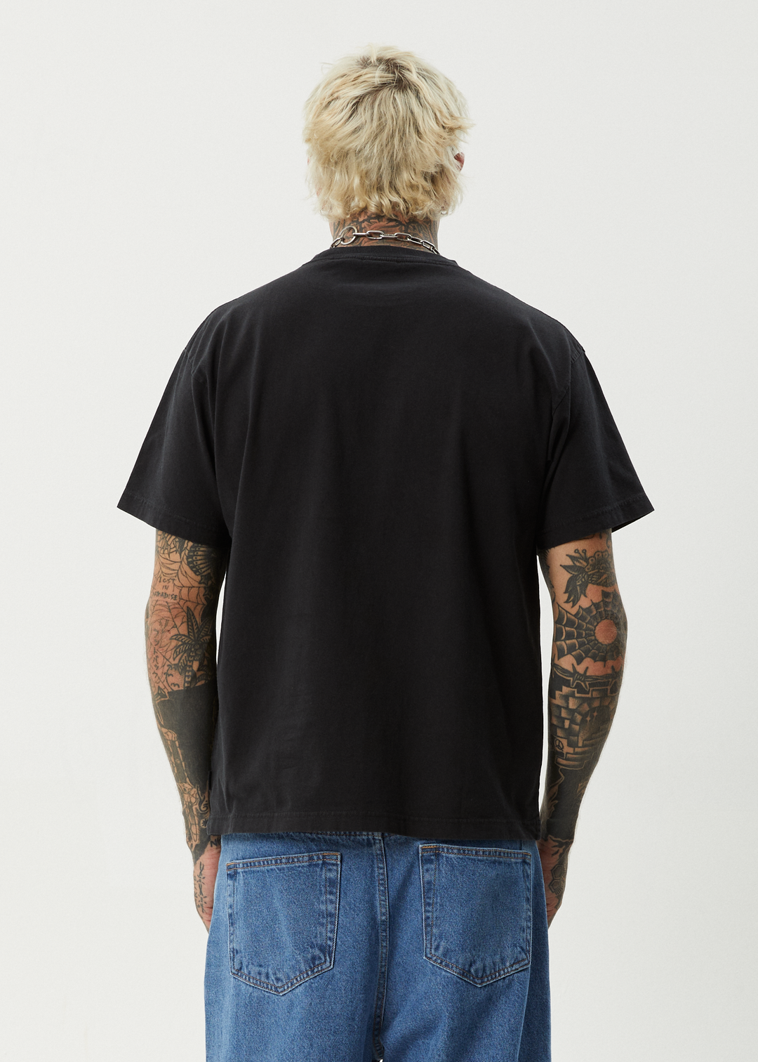 AFENDS Mens Fast Forward - Heavy Weight Boxy Fit Tee - Stone Black