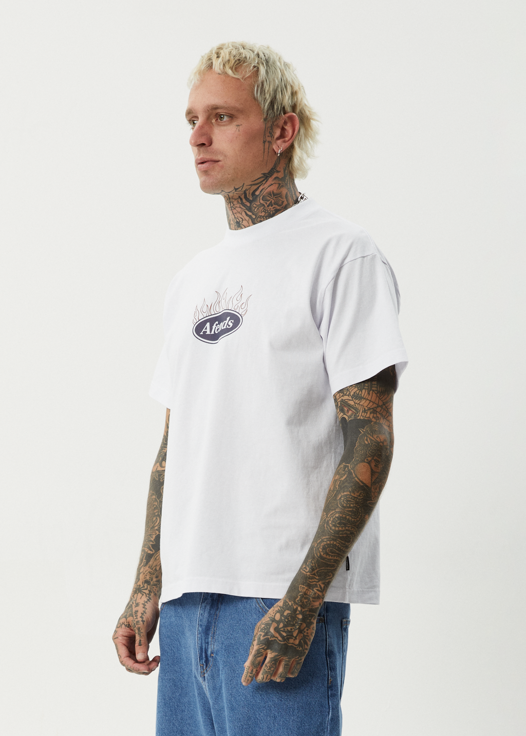 AFENDS Mens Fast Forward - Heavy Weight Boxy Fit Tee - White