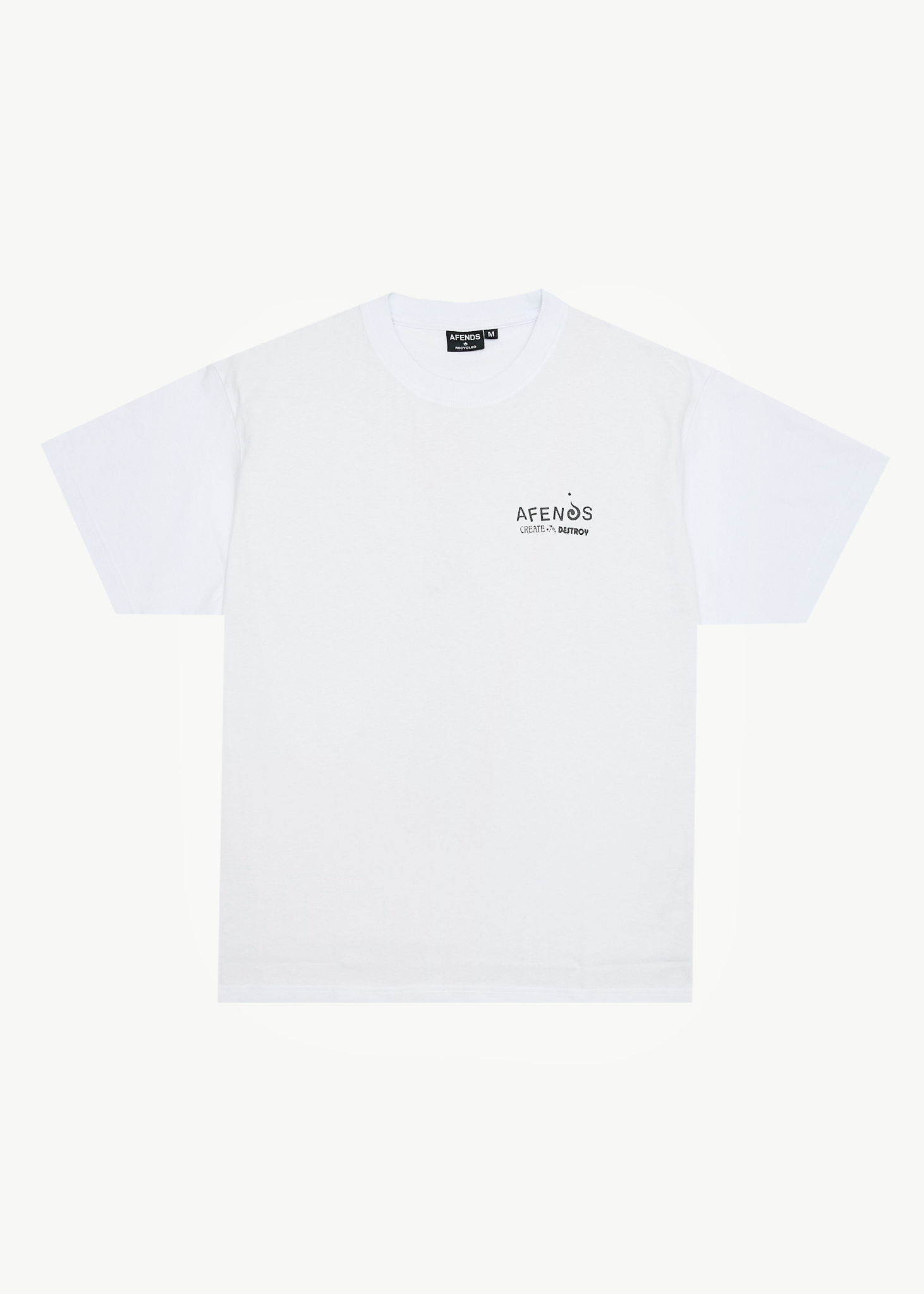 AFENDS Mens Mind Over - Heavyweight Boxy Tee - White