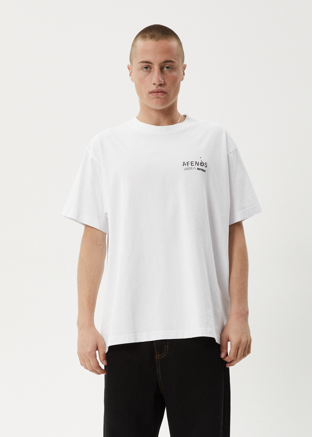 AFENDS Mens Mind Over - Heavy Weight Boxy Fit Tee - White