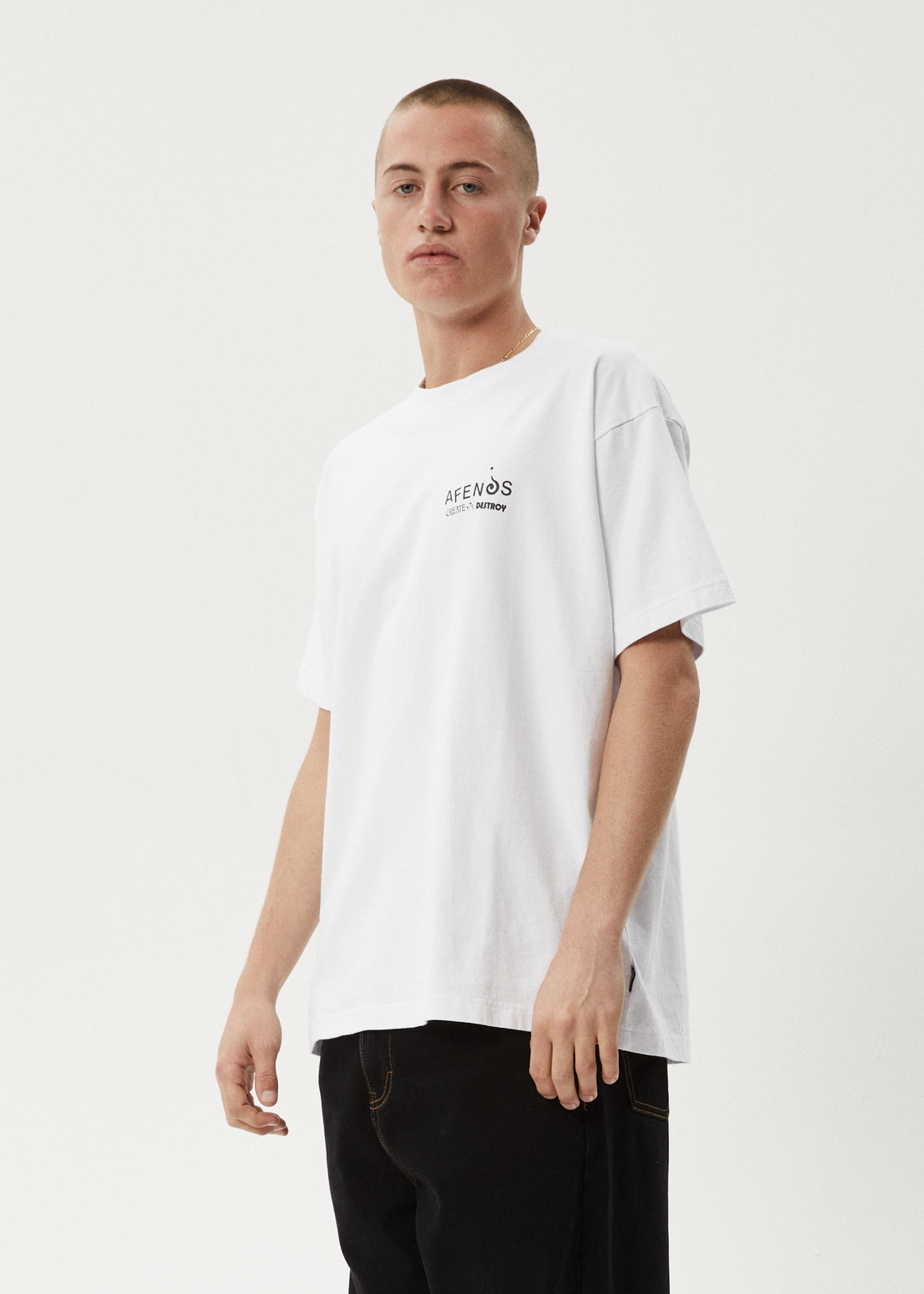 AFENDS Mens Mind Over - Heavy Weight Boxy Fit Tee - White