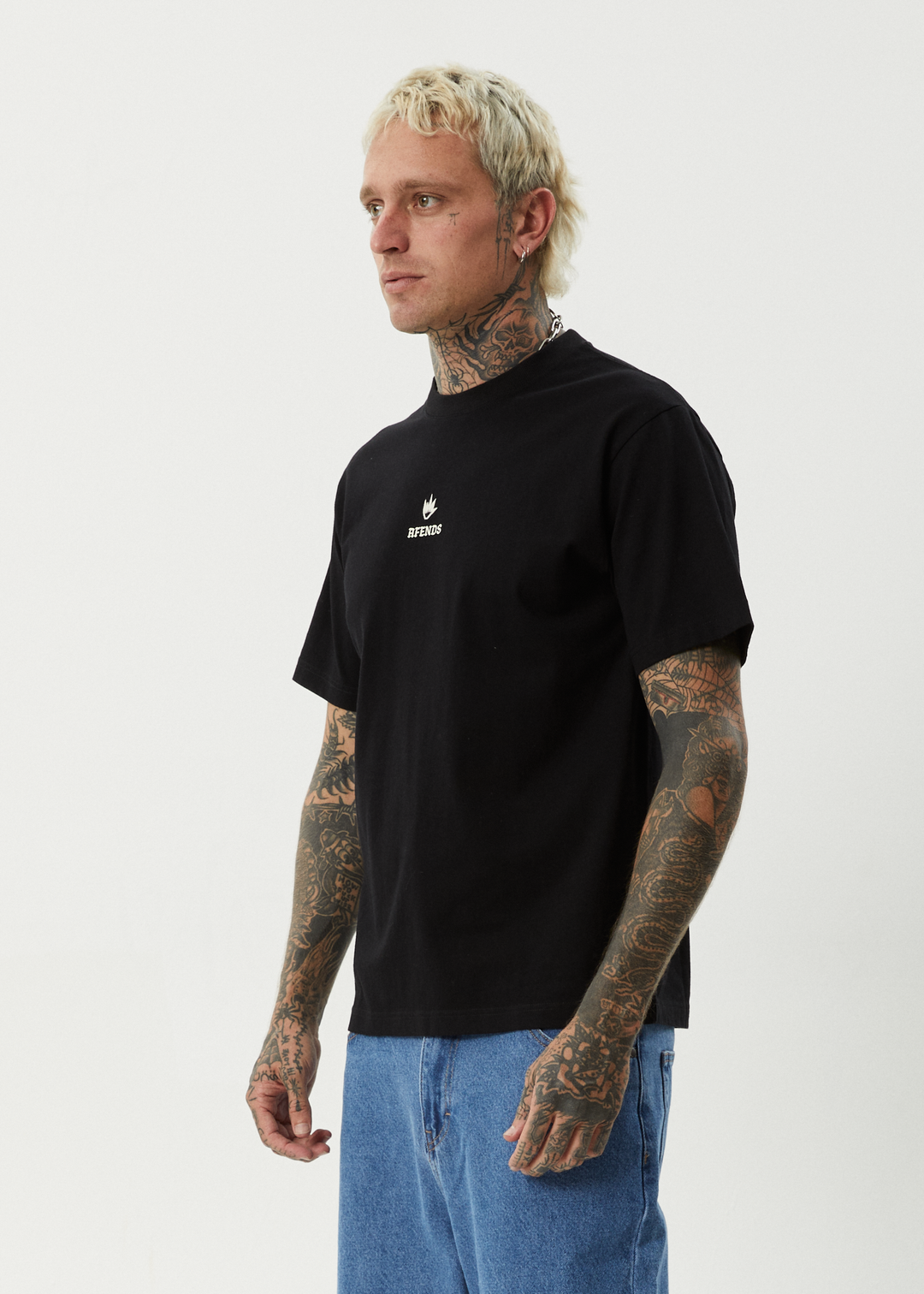 AFENDS Mens Burnin - Retro Fit Tee - Black