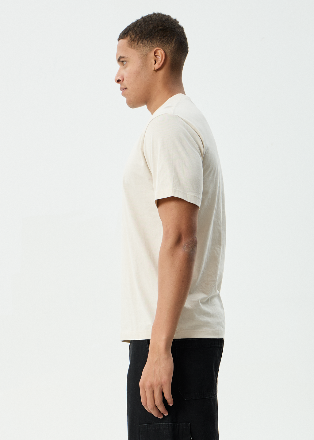 AFENDS Mens Burnin - Retro Tee - Moonbeam