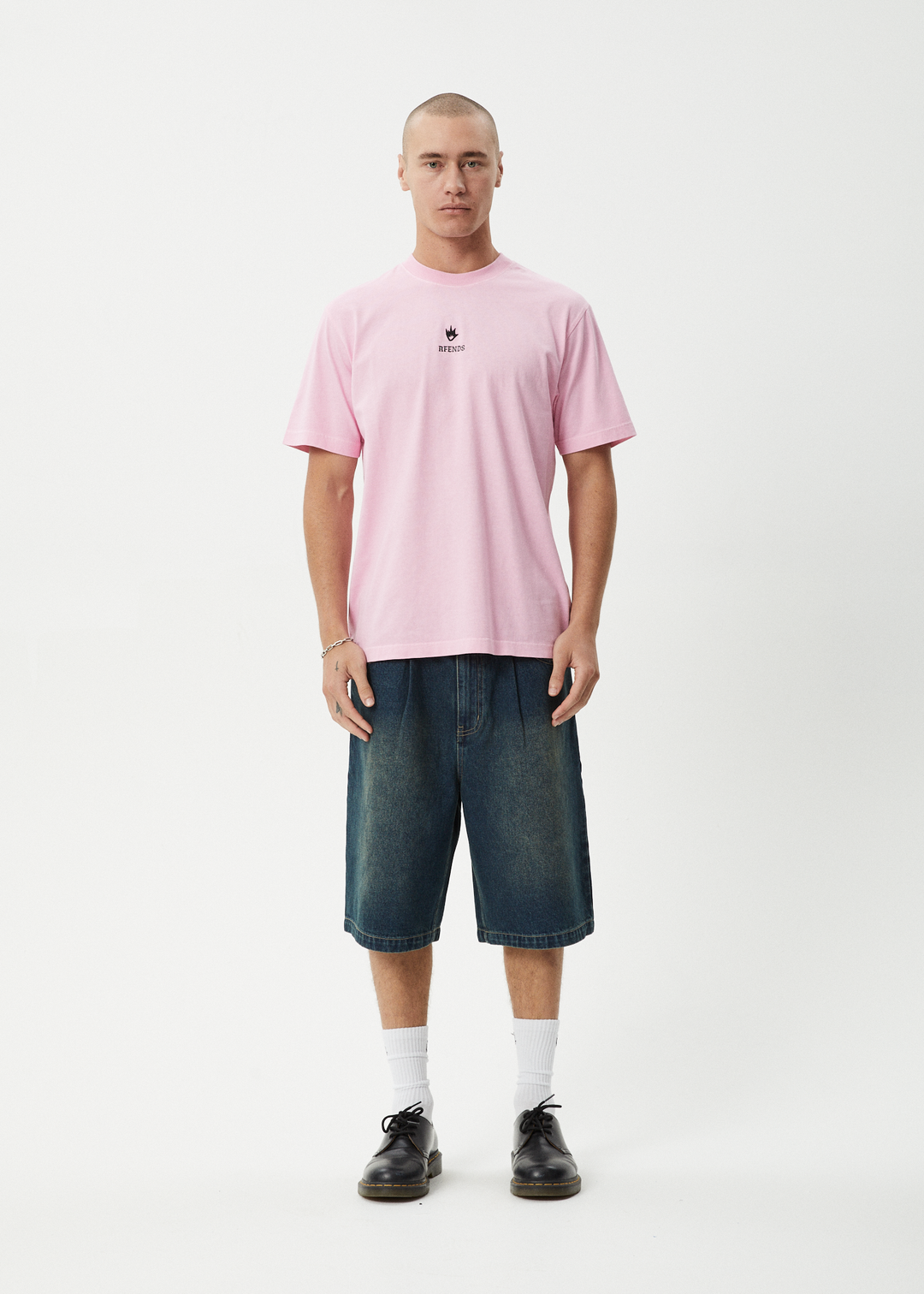 AFENDS Mens Burnin - Retro Tee - Vintage Pink