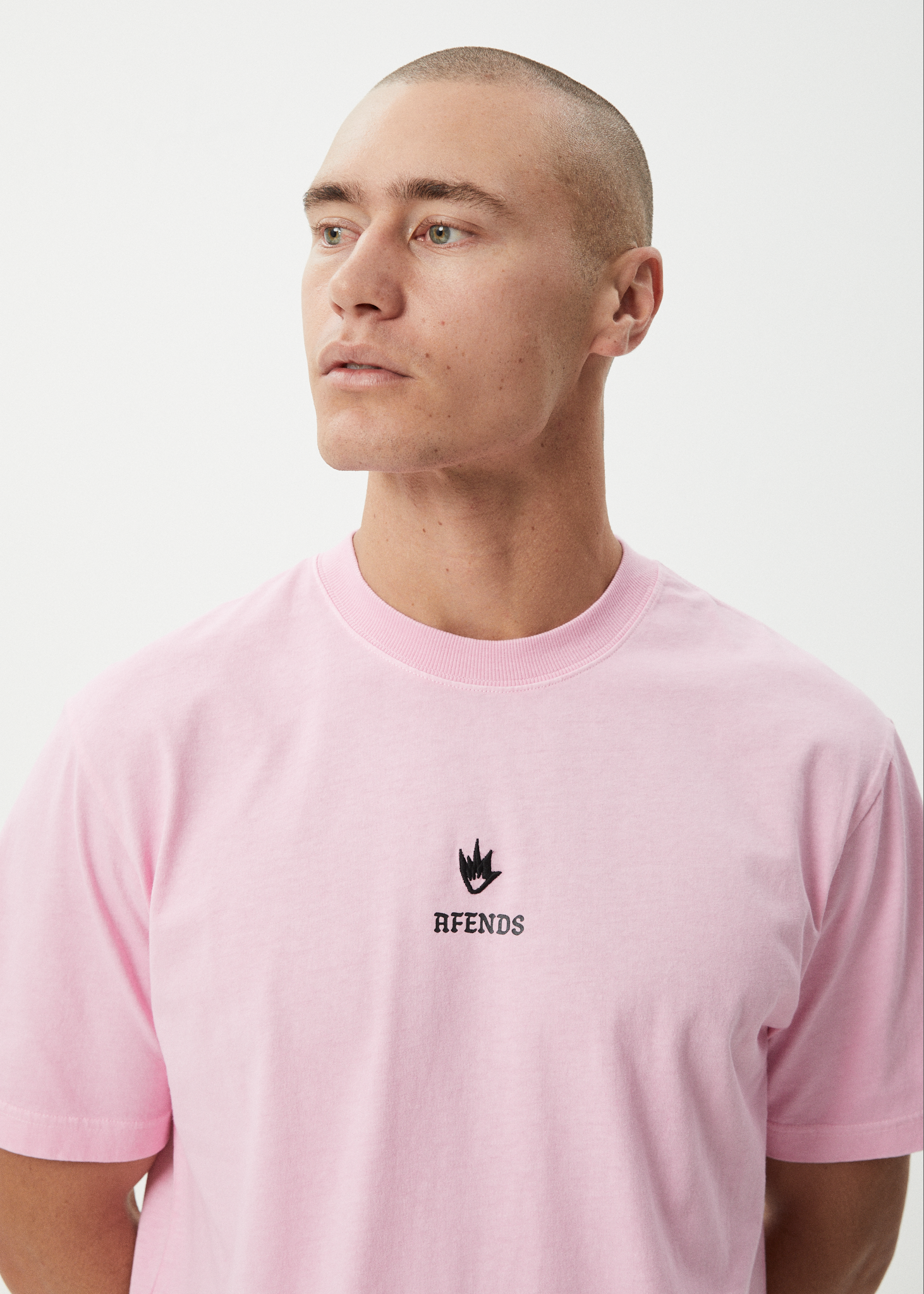 AFENDS Mens Burnin - Retro Tee - Vintage Pink
