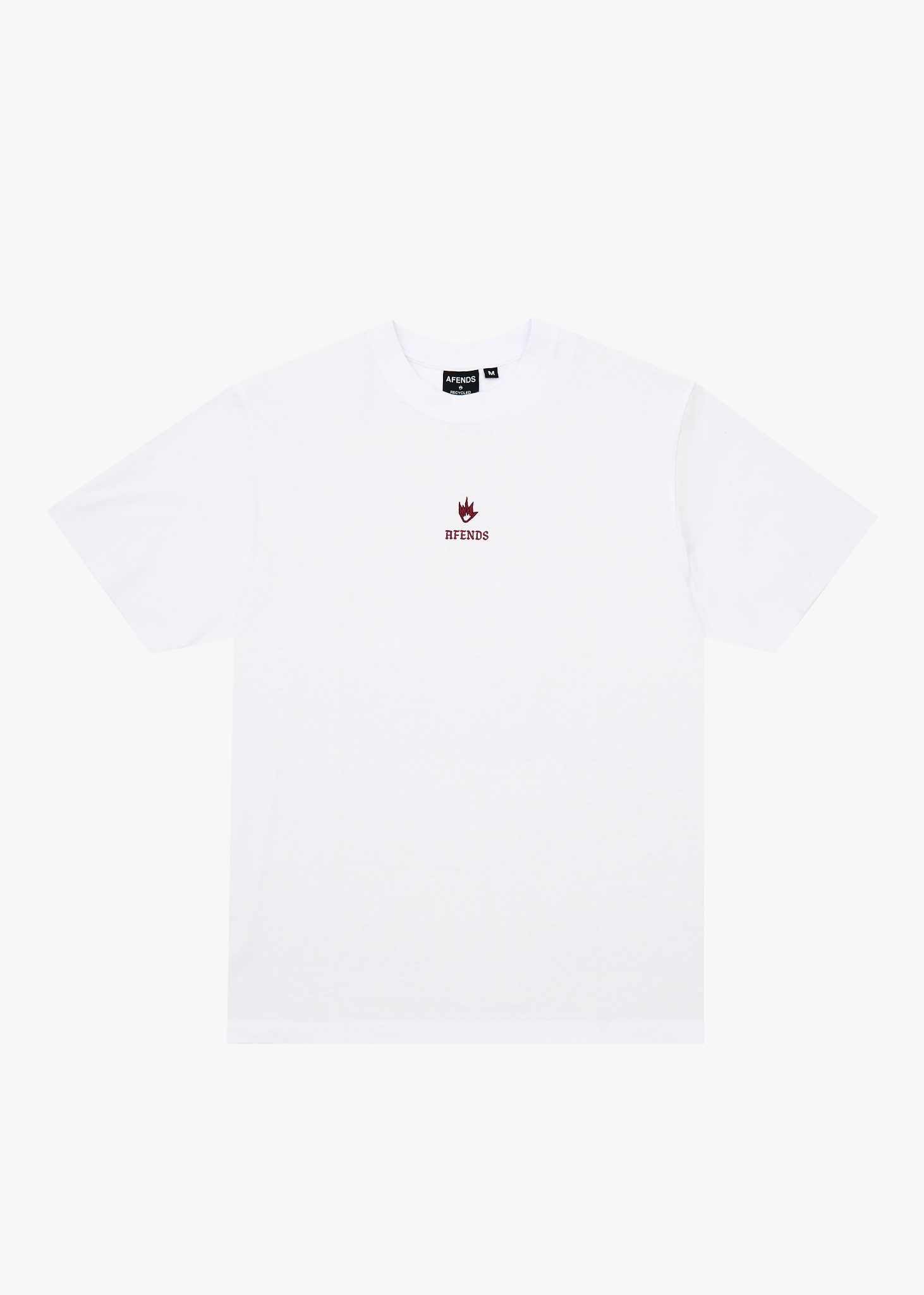 AFENDS Mens Burnin - Recycled Retro Fit Tee - White