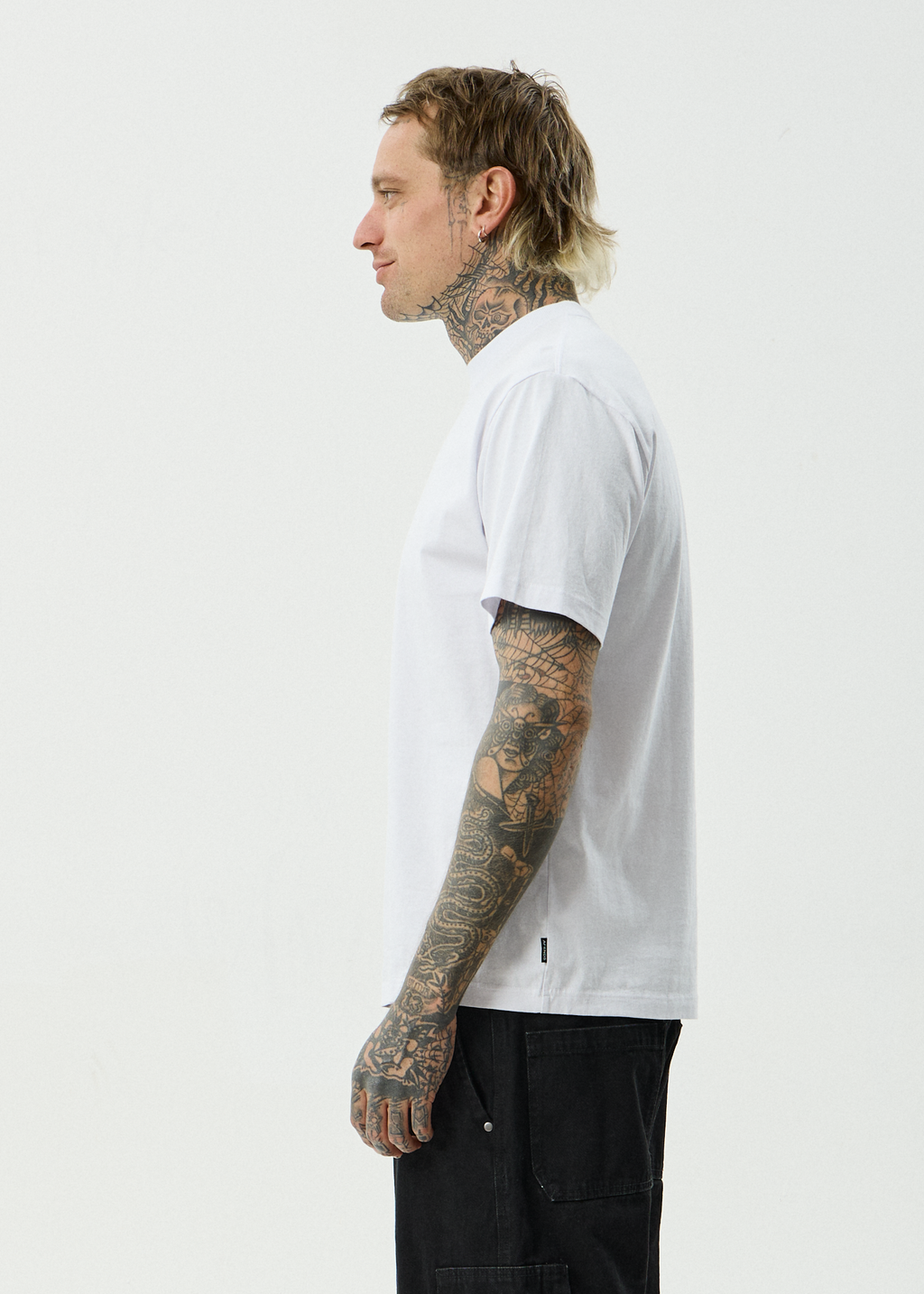 AFENDS Mens Burnin - Recycled Retro Fit Tee - White