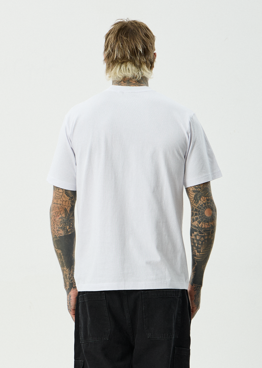 AFENDS Mens Burnin - Recycled Retro Fit Tee - White
