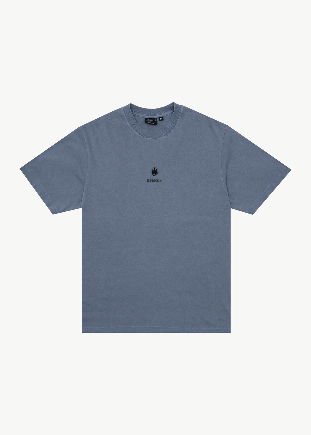 AFENDS Mens Burnin - Retro Tee - Washed Slate Blue