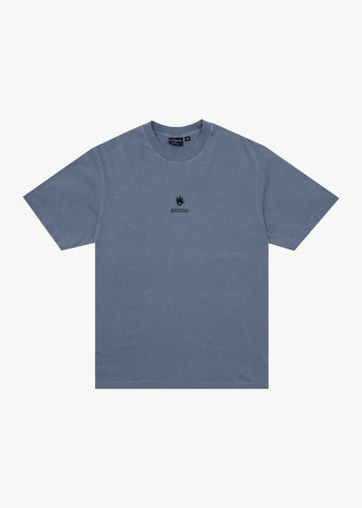 AFENDS Mens Burnin - Retro Tee - Washed Slate Blue