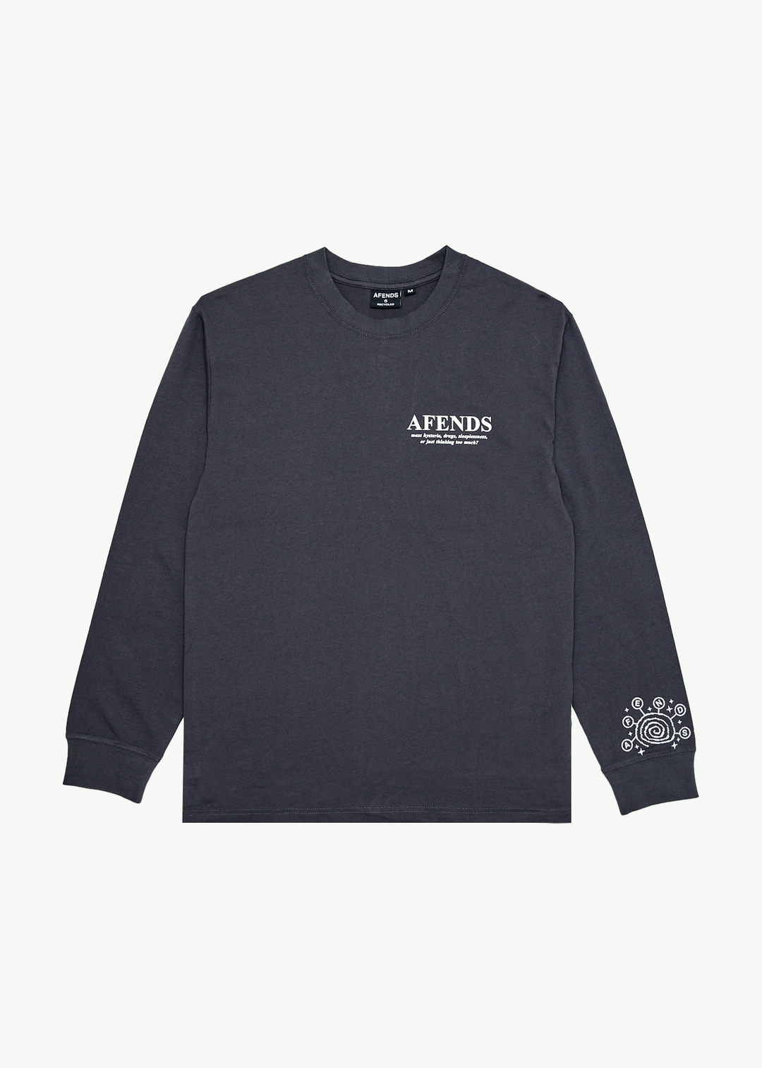 AFENDS Mens Cosmic - Long Sleeve Tee - Charcoal