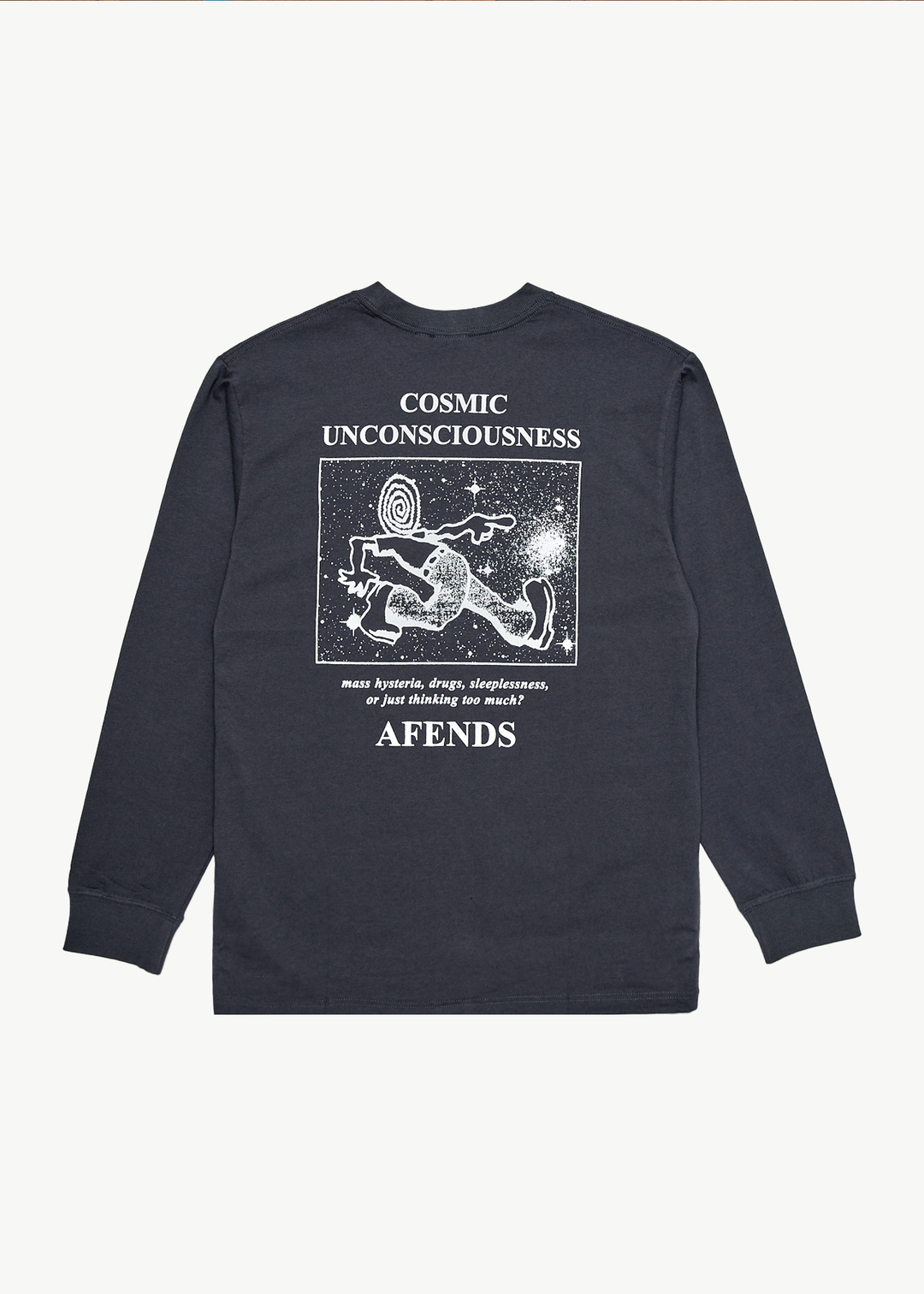 AFENDS Mens Cosmic - Long Sleeve Tee - Charcoal