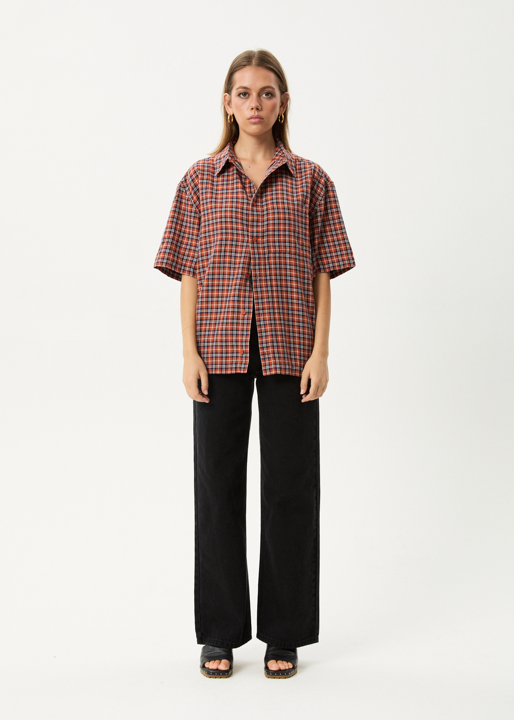 AFENDS Mens Wrecked - Short Sleeve Shirt - Terra