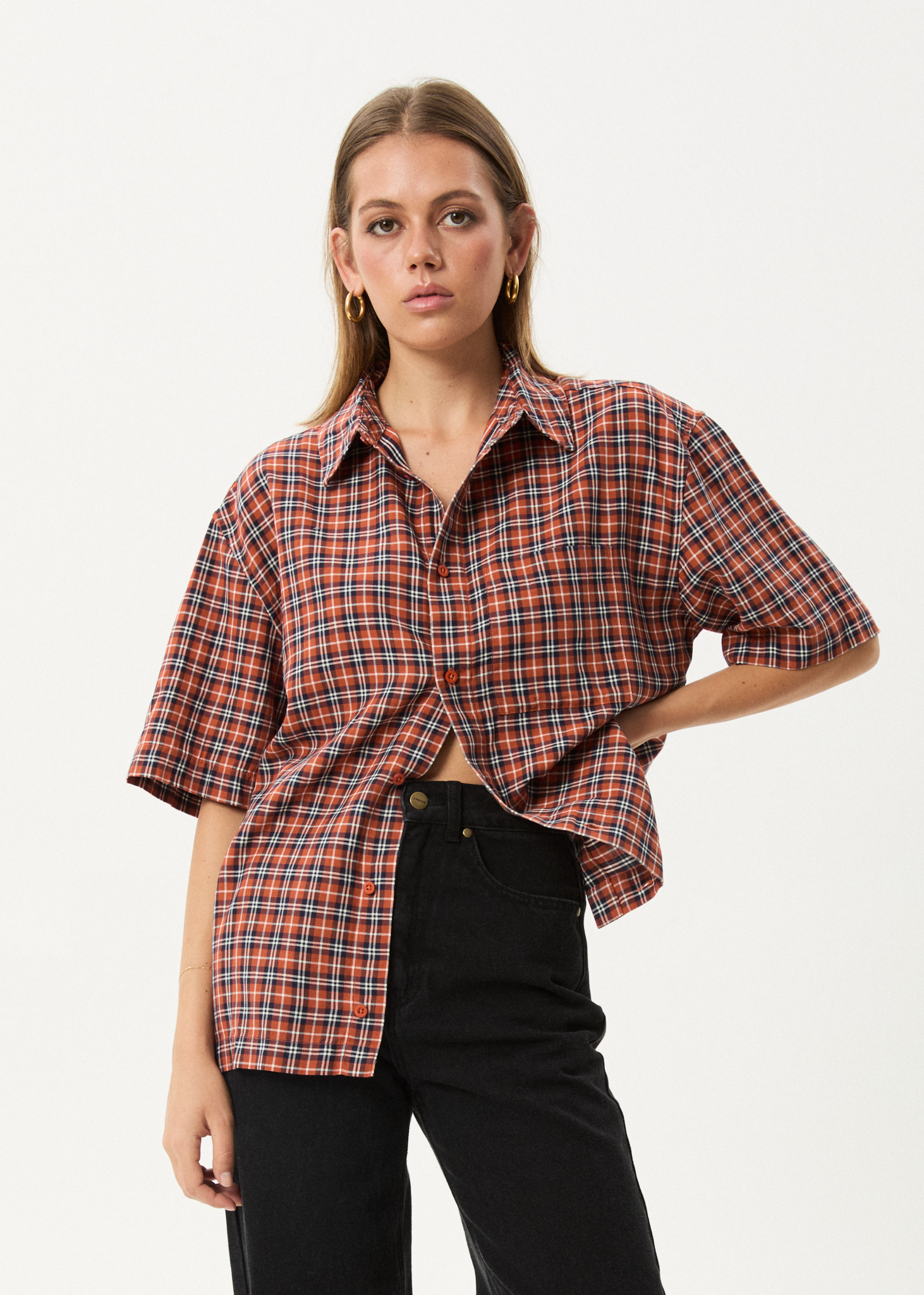 AFENDS Mens Wrecked - Short Sleeve Shirt - Terra