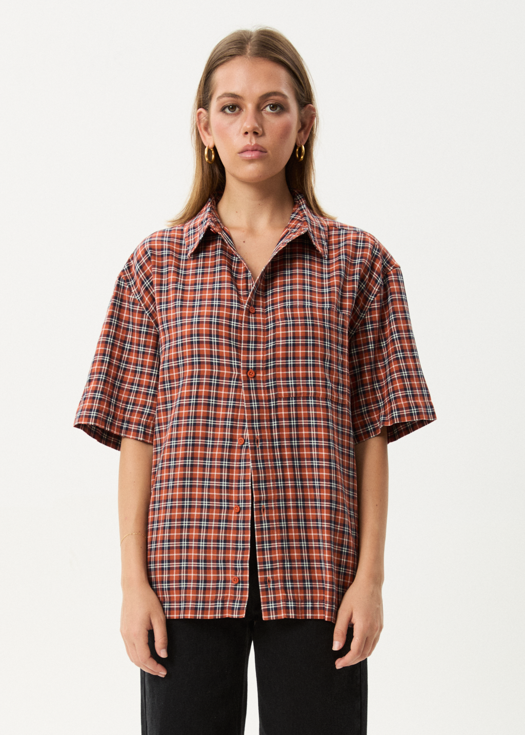 AFENDS Mens Wrecked - Short Sleeve Shirt - Terra
