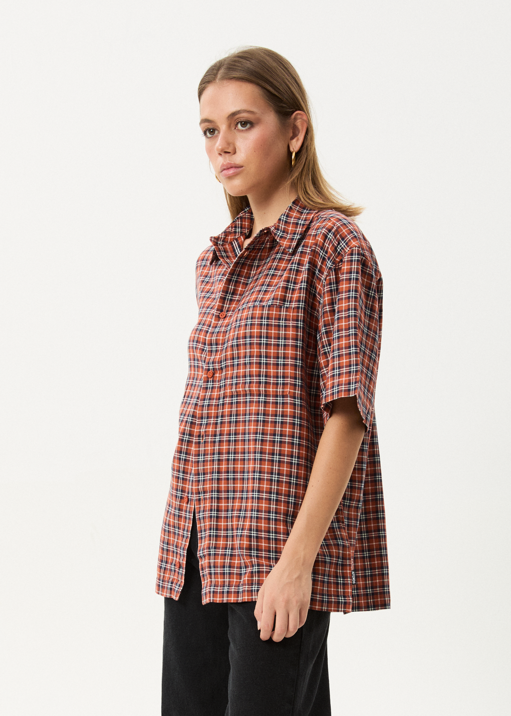 AFENDS Mens Wrecked - Short Sleeve Shirt - Terra