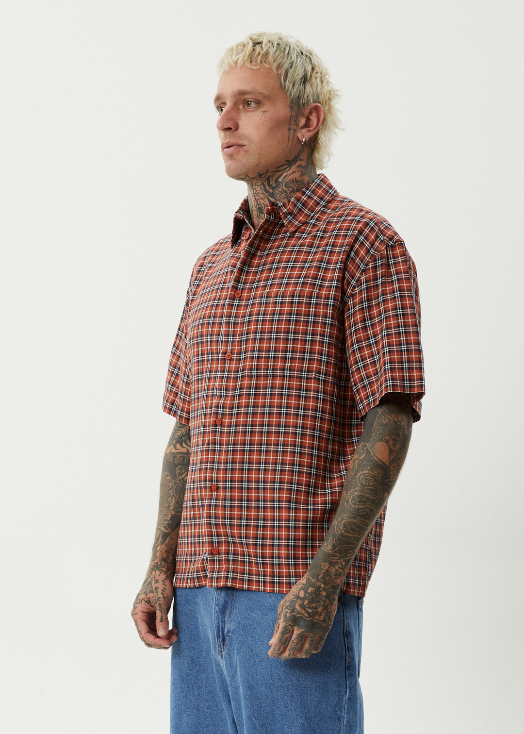 AFENDS Mens Wrecked - Short Sleeve Shirt - Terra