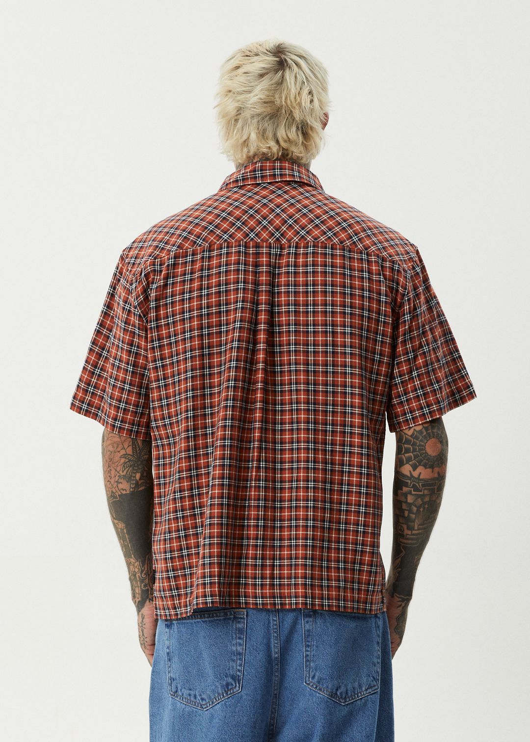 AFENDS Mens Wrecked - Short Sleeve Shirt - Terra