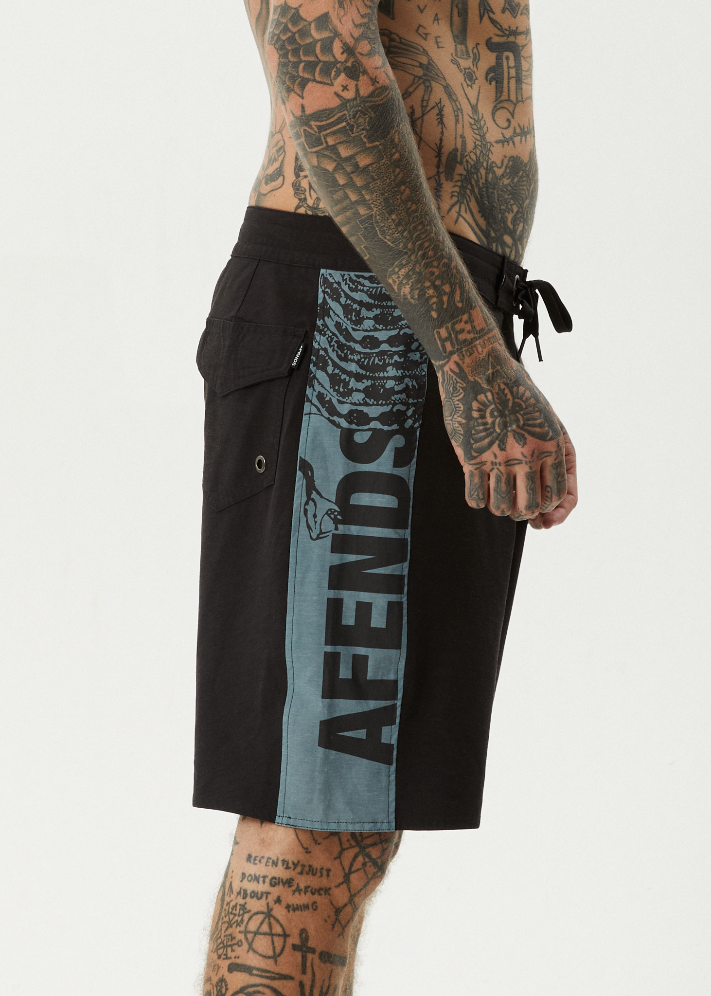 AFENDS Mens Tread - Surf Related Boardshort 20" - Black