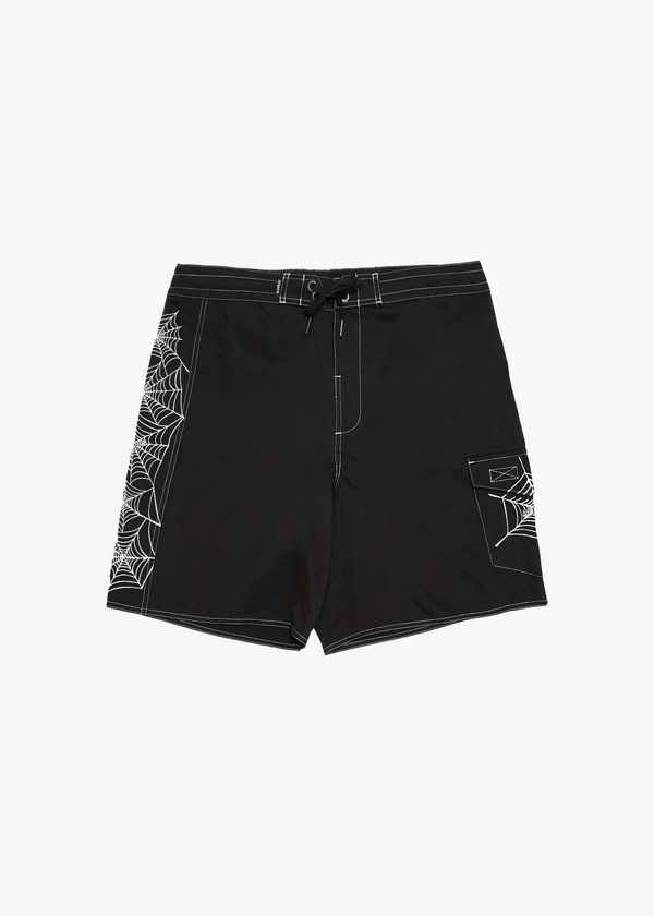 AFENDS Mens Webhead - Surf Related Boardshort 18 Inch - BLACK