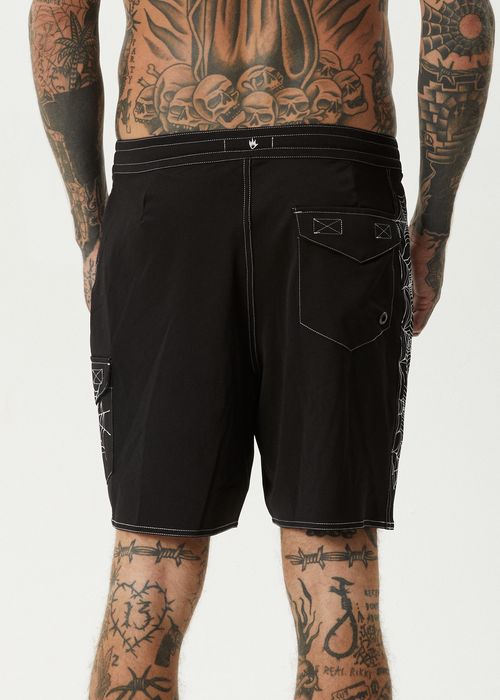AFENDS Mens Webhead - Surf Related Boardshort 18" - Black
