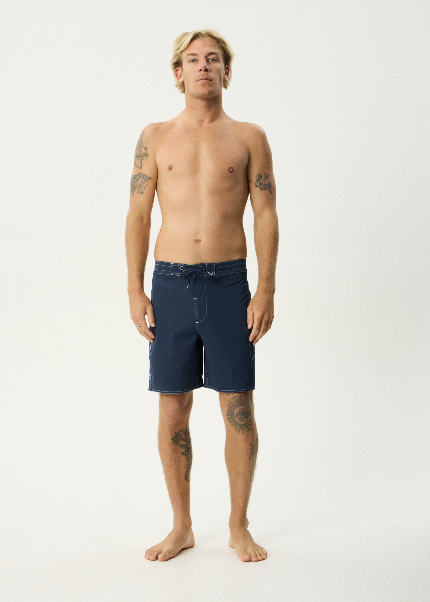 AFENDS Mens Webhead - Surf Related Boardshort 18" - Navy