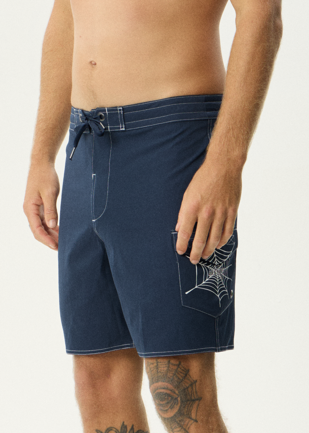 AFENDS Mens Webhead - Surf Related Boardshort 18" - Navy