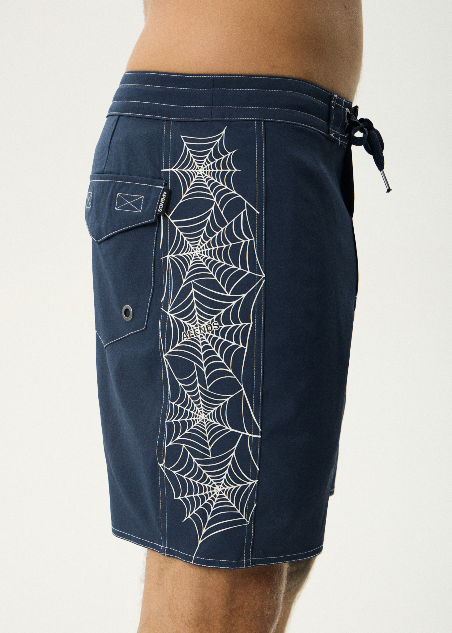 AFENDS Mens Webhead - Surf Related Boardshort 18" - Navy
