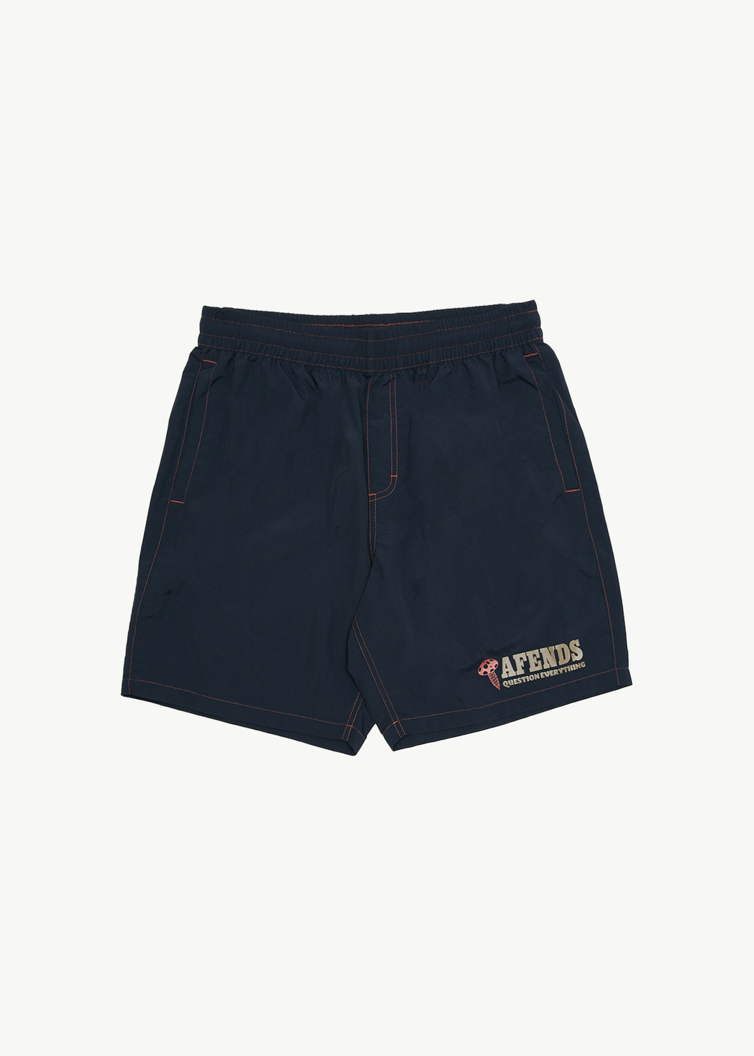 AFENDS Mens Nuts N Bolts - Baywatch Swim Short 18 Inch - Deep Sea