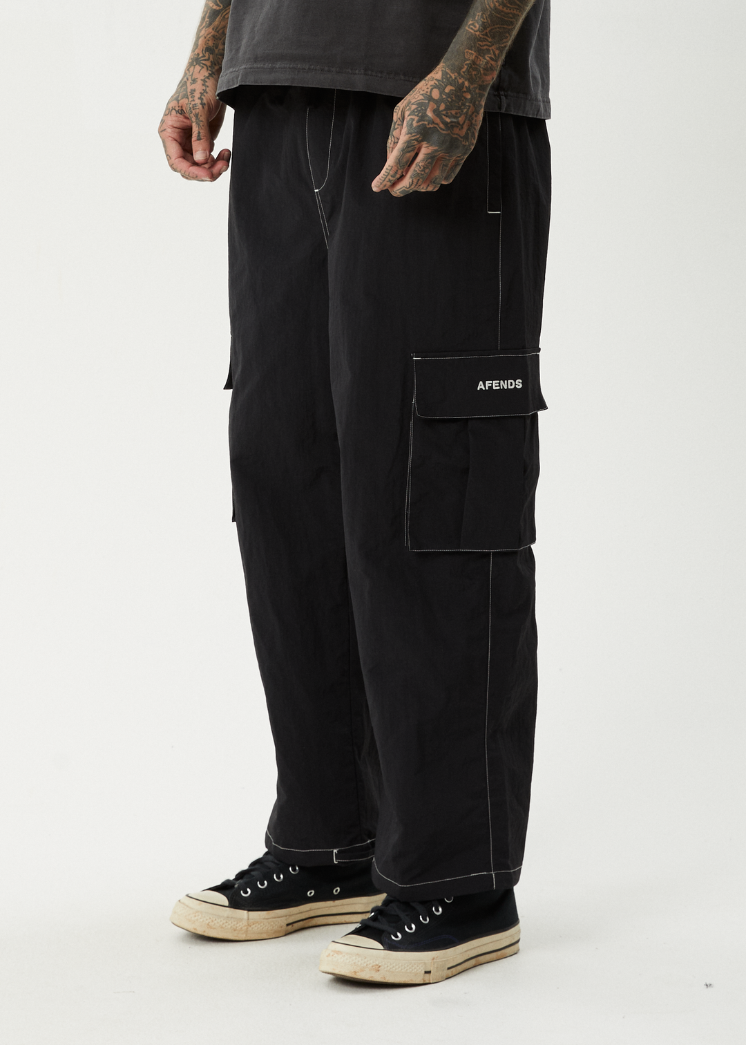 AFENDS Mens Cosmic - Cargo Pant - Black