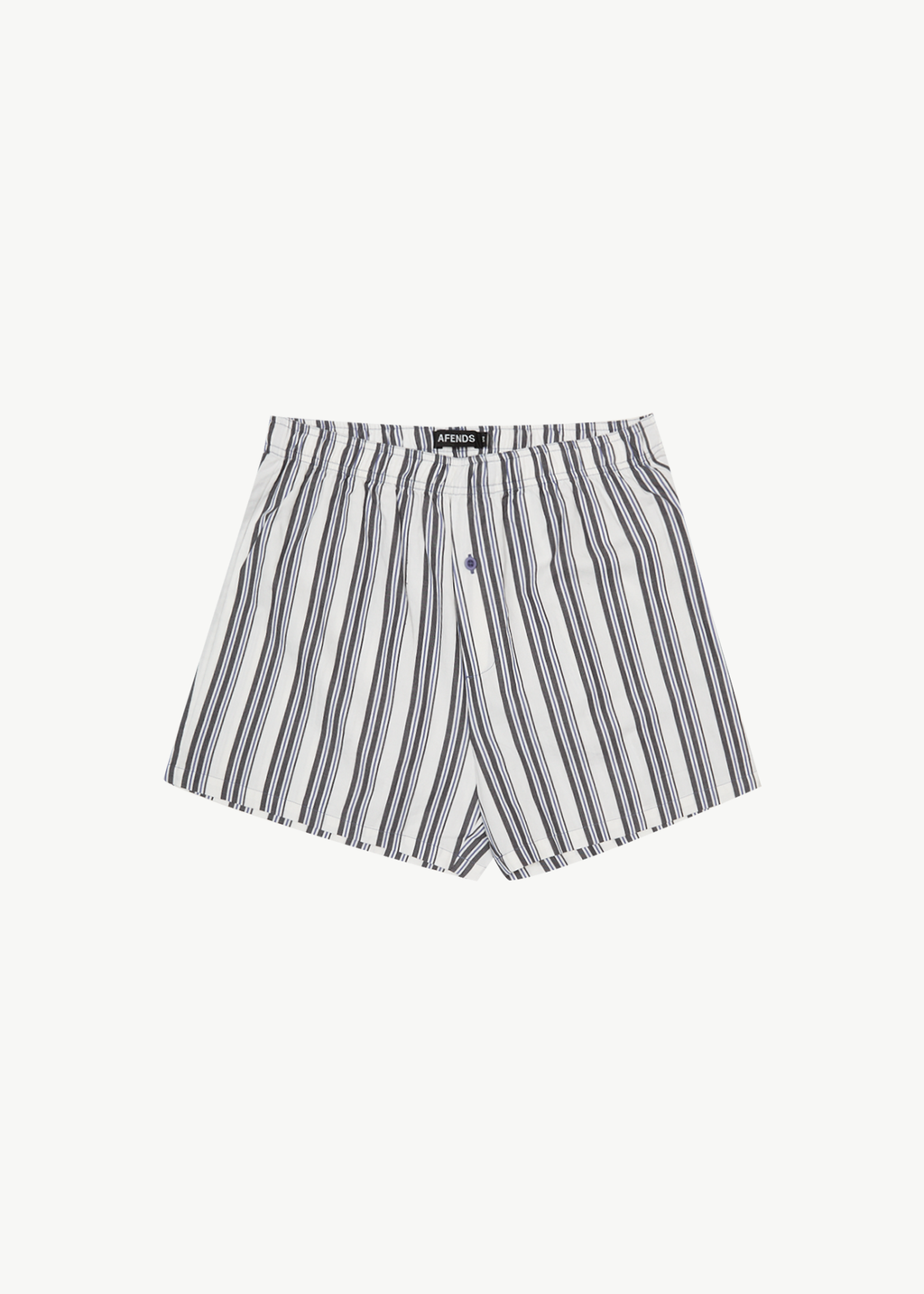 AFENDS Mens Line Up - Boxer Short - White Stripe