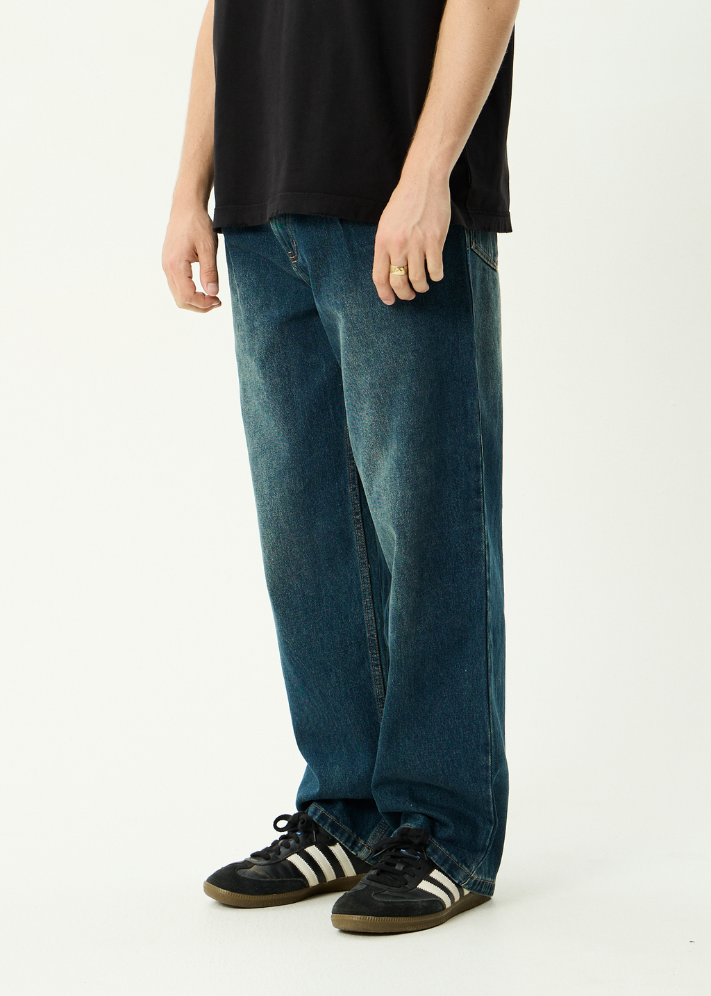 AFENDS Mens Fast Forward - Denim Ultra Baggy Jean - Vintage Wash