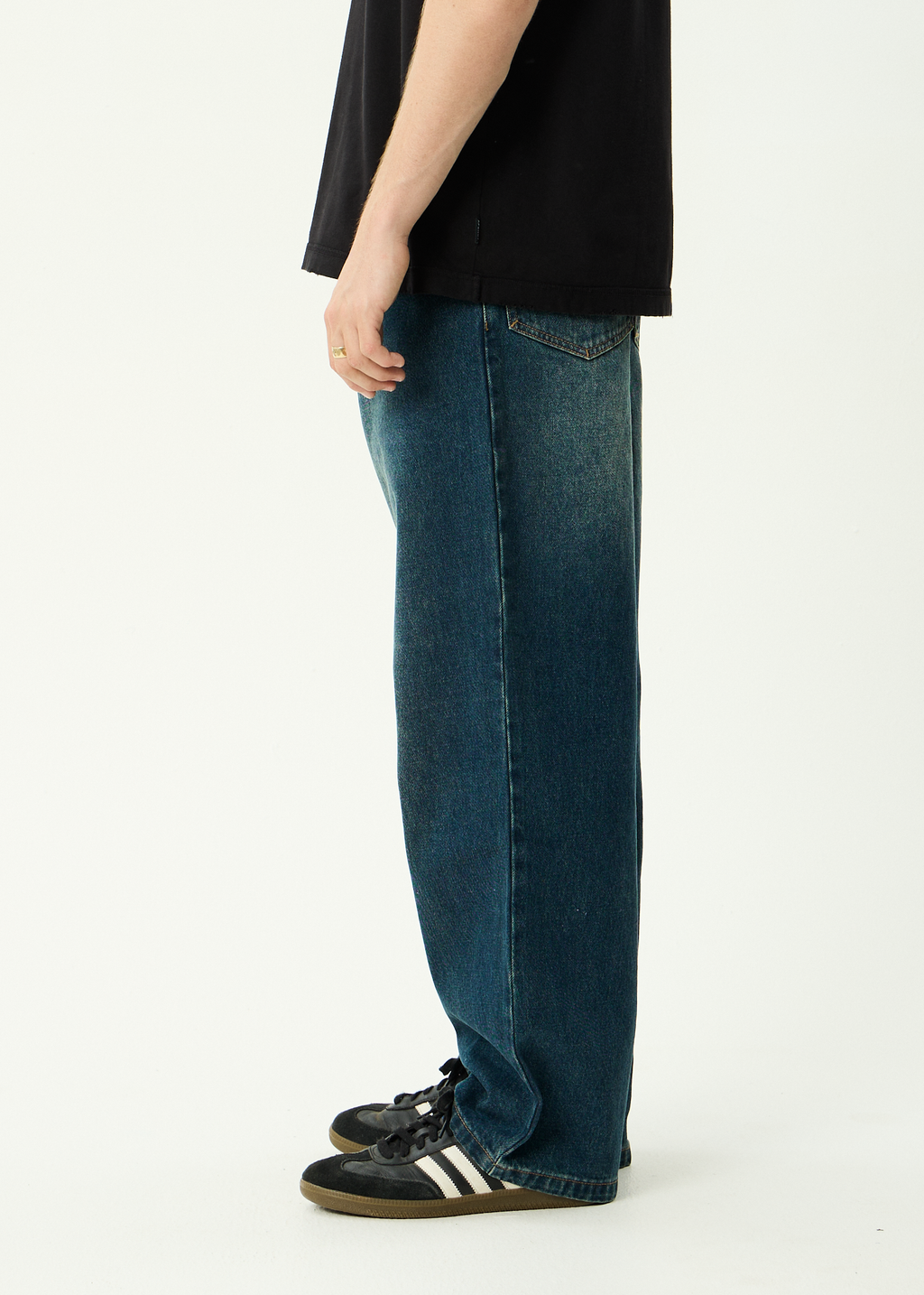 AFENDS Mens Fast Forward - Denim Ultra Baggy Jean - Vintage Wash