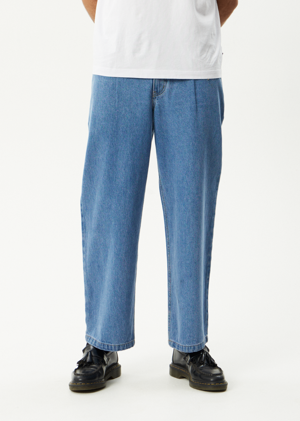 AFENDS Mens Fast Forward - Denim Ultra Baggy Jean - Worn Blue
