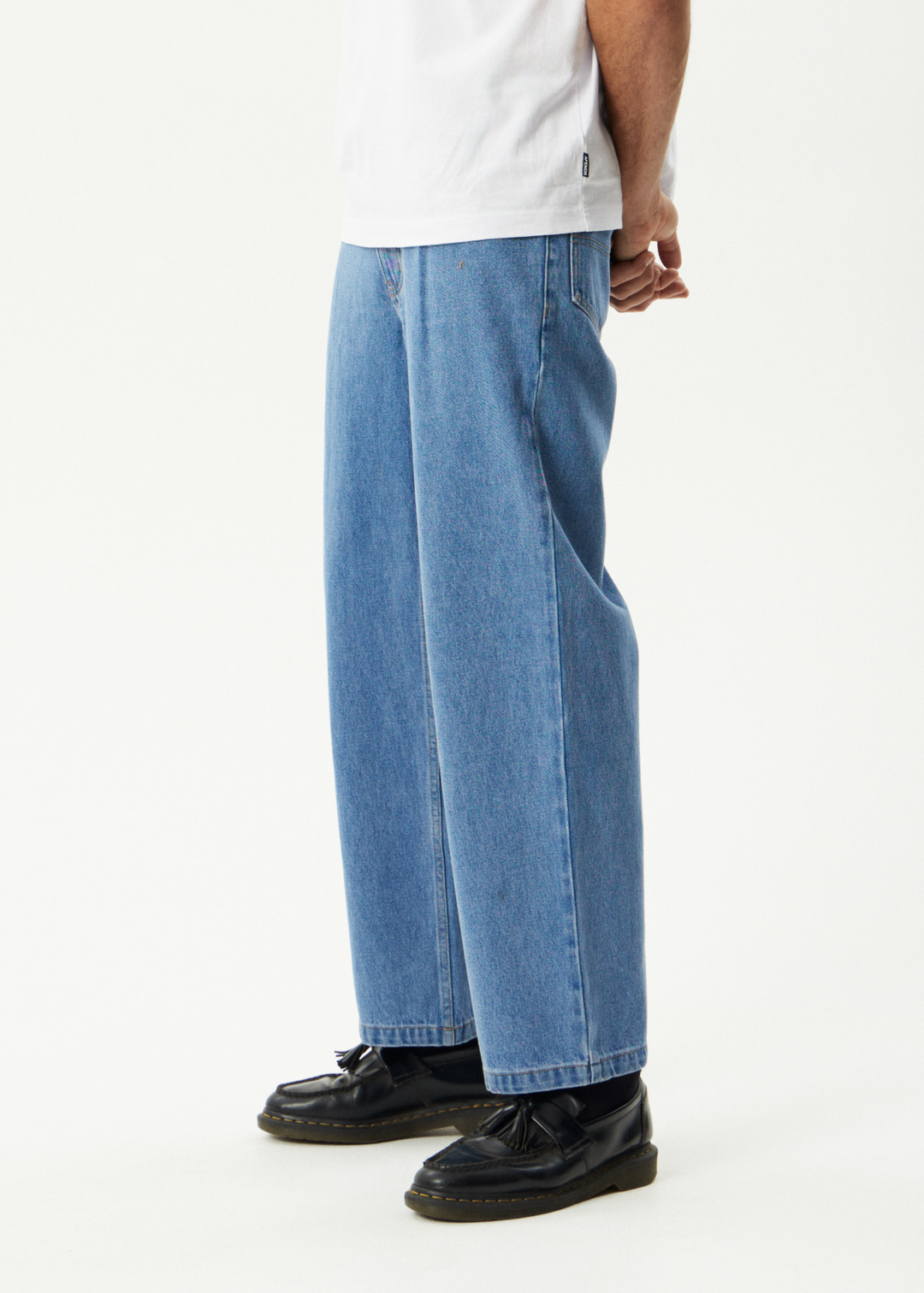 AFENDS Mens Fast Forward - Denim Ultra Baggy Jean - Worn Blue